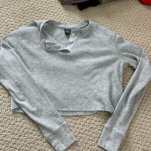 Wild Fable Gray Polo Crop Sweatshirt